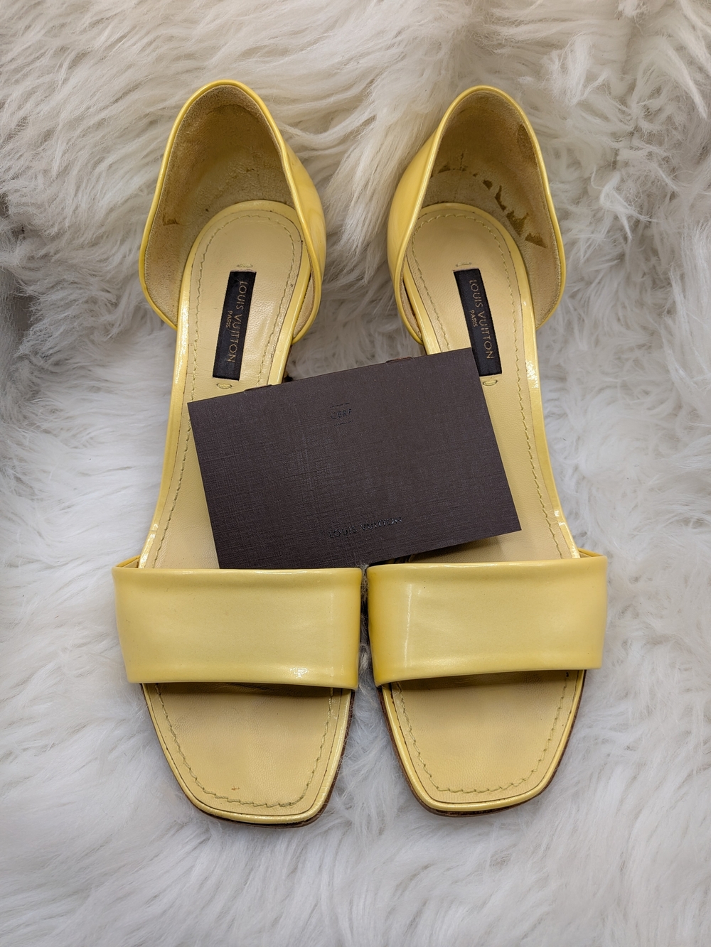 Louis Vuitton Yellow Leather Open-Toe Flats 35.5EU | 5.5US